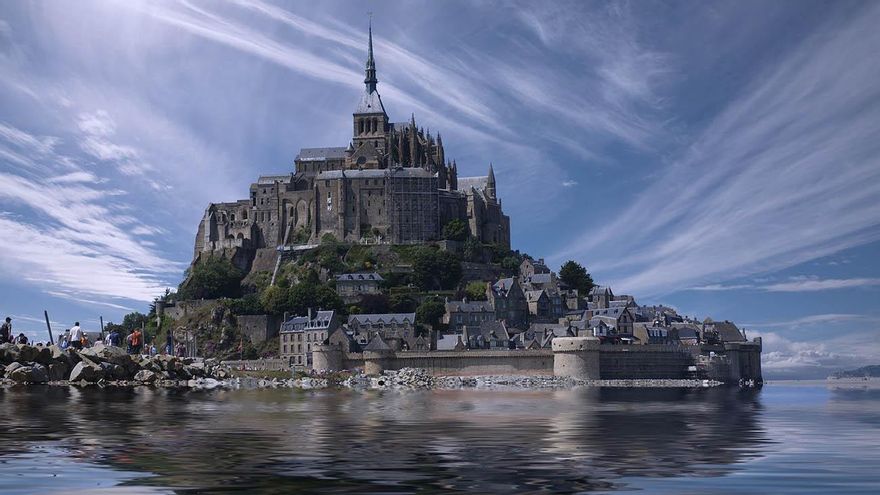 Mont Saint Michel, en Normandía.