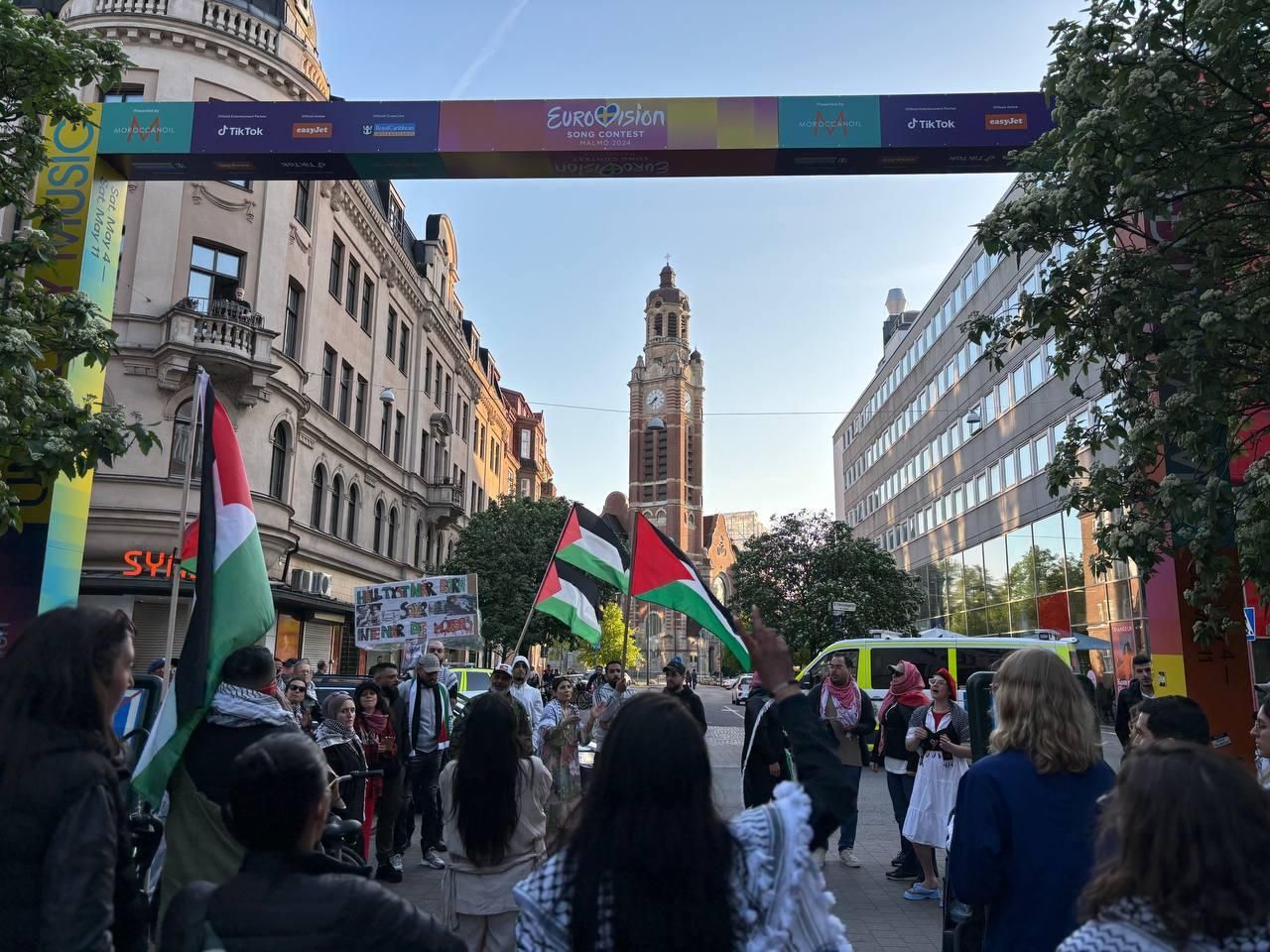Imagen de la concentración en favor de Palestina en Malmö