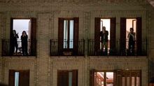 El aplauso sanitario desde las ventanas. EFE