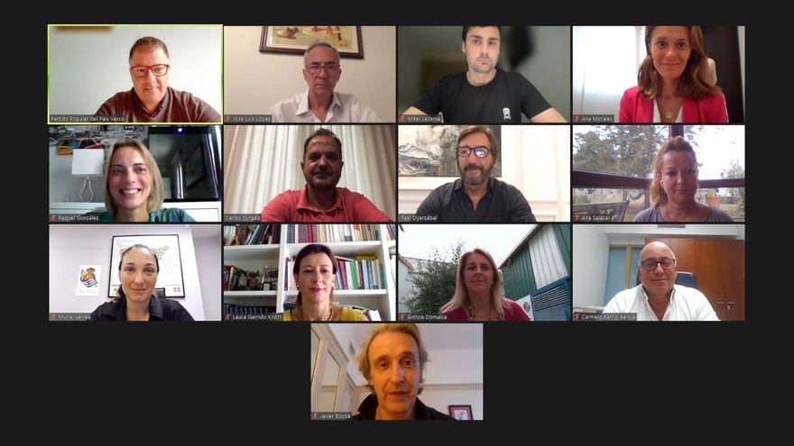 Reunión telemática del PP vasco este viernes.