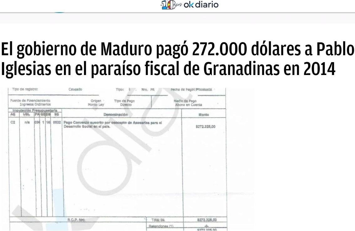 Noticia falsa de OkDiario sobre Pablo Iglesias por la que es condenado