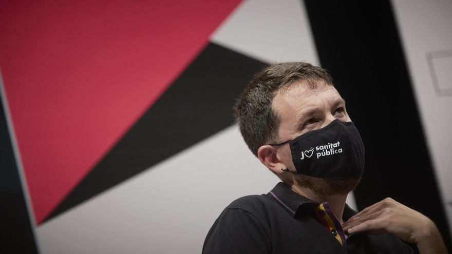 El exvicepresidente del Gobierno Pablo Iglesias, en el mitin final de la ‘Universidad de Otoño’, organizada por Podemos, en Rivas-Vaciamadrid, a 10 de octubre de 2021, en Madrid (España).