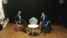 Hervé Falciani y Jaume Asens, en una mesa de debate este viernes
