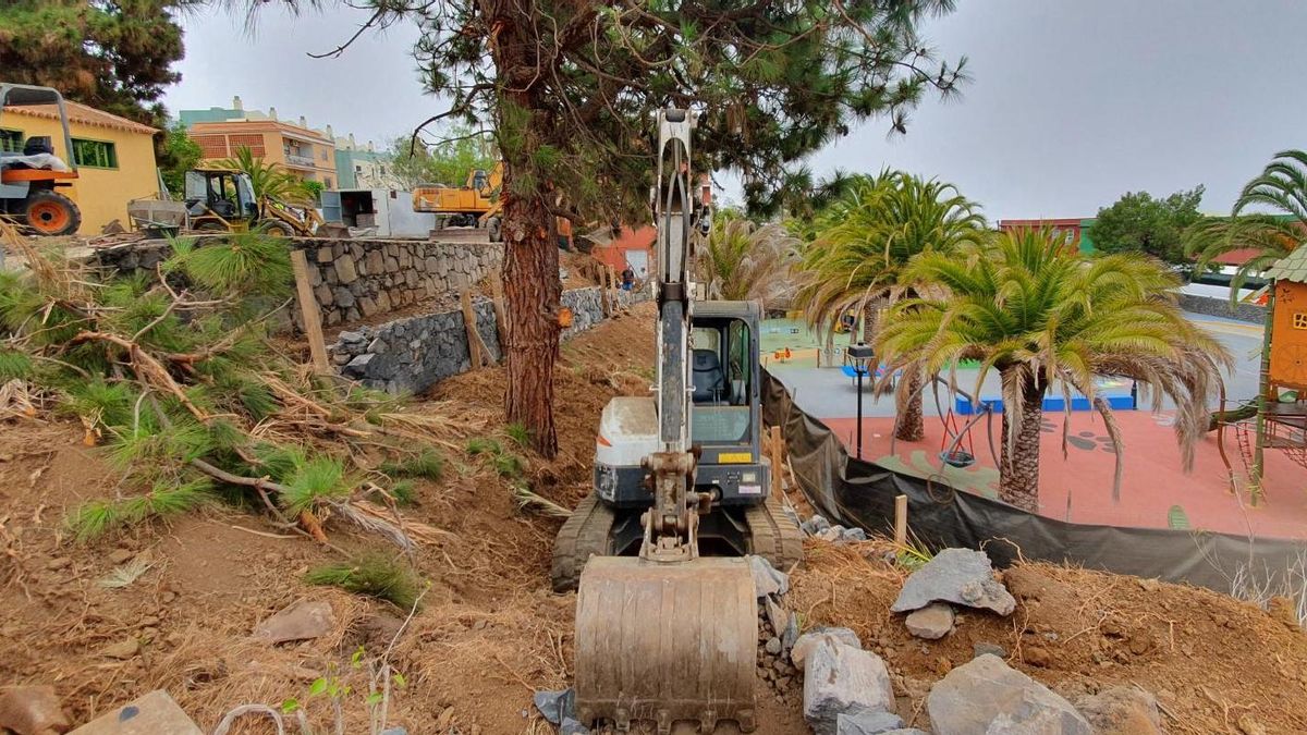 El parque Barbaroja está en obras.