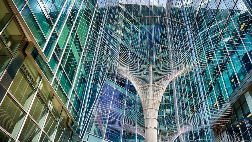 Acero y cristal; la marca de Canary Wharf.