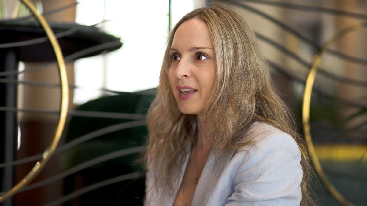 Anna López en un moment de l’entrevista.