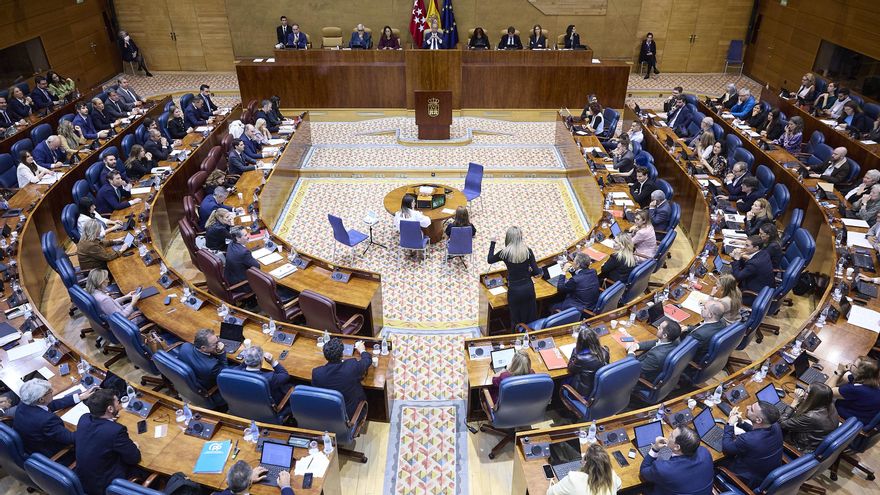 El hemiciclo de la Asamblea de Madrid durante un pleno.