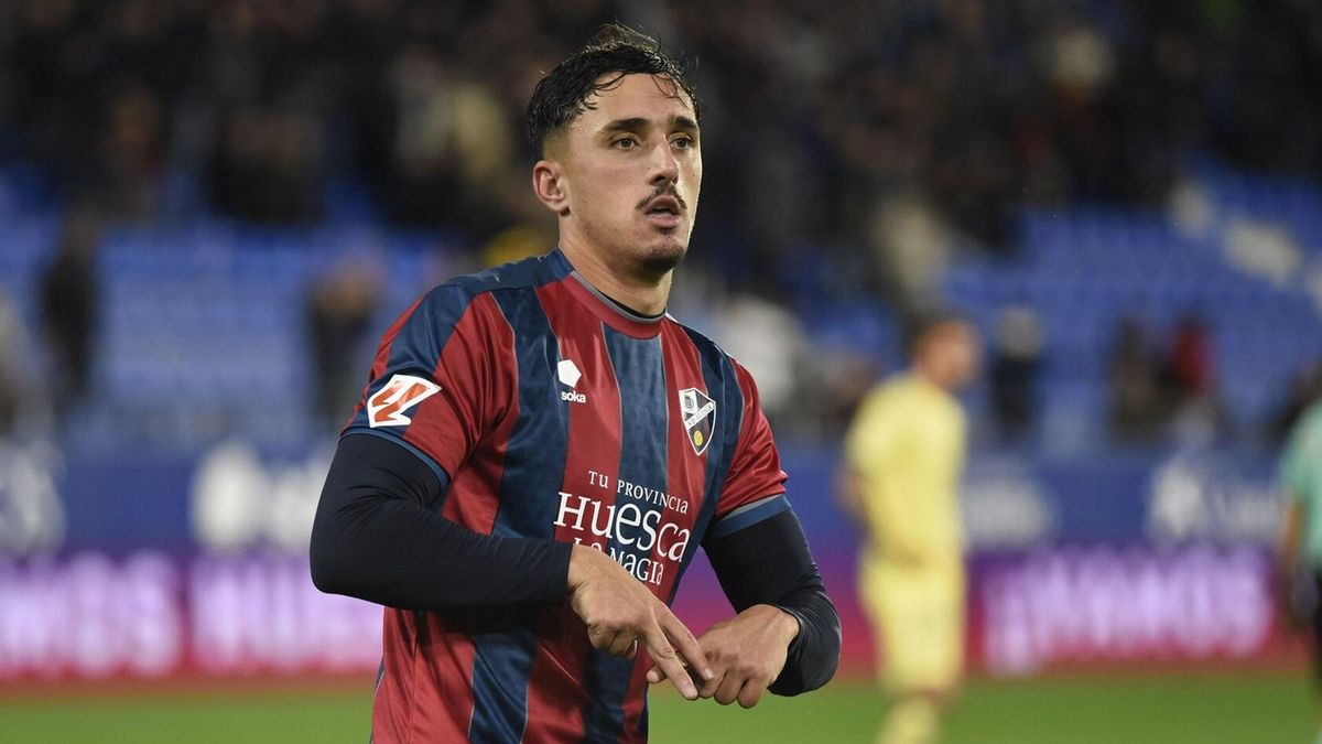 Vilarrasa, durante un partido con la SD Huesca