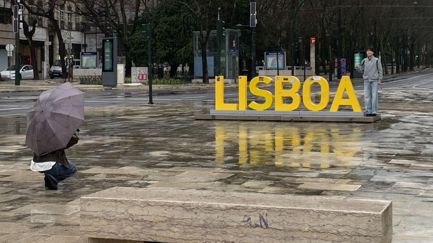 Lluvia en Lisboa, Portugal, este miércoles.
