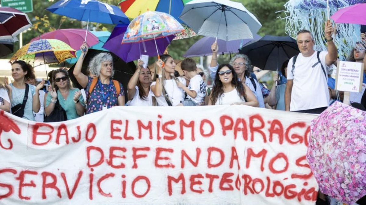 Manifestación de los trabajadores del SMN