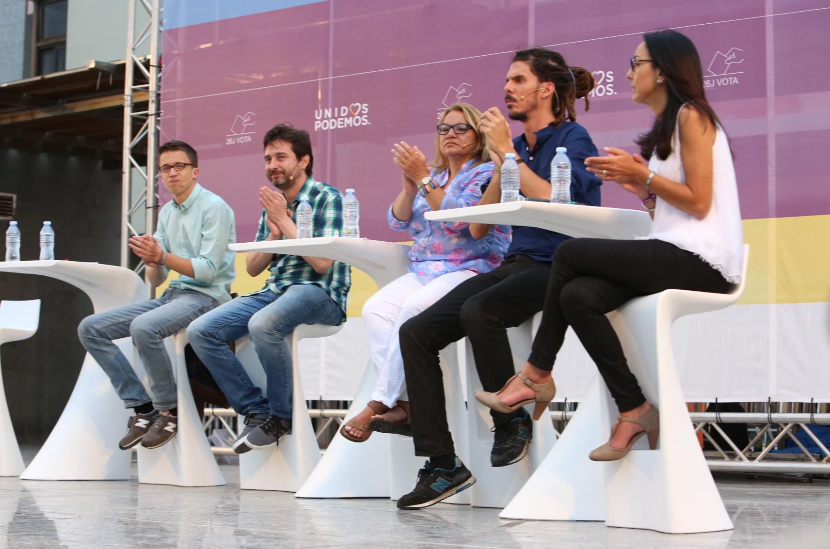 Íñigo Errejón, Rafael Mayoral, Meri Pita, Alberto Rodríguez y María Alemán