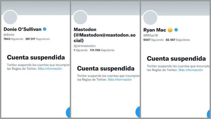 Las cuentas de dos periodistas y la de Mastodon fueron suspendidas y luego rehabilitadas