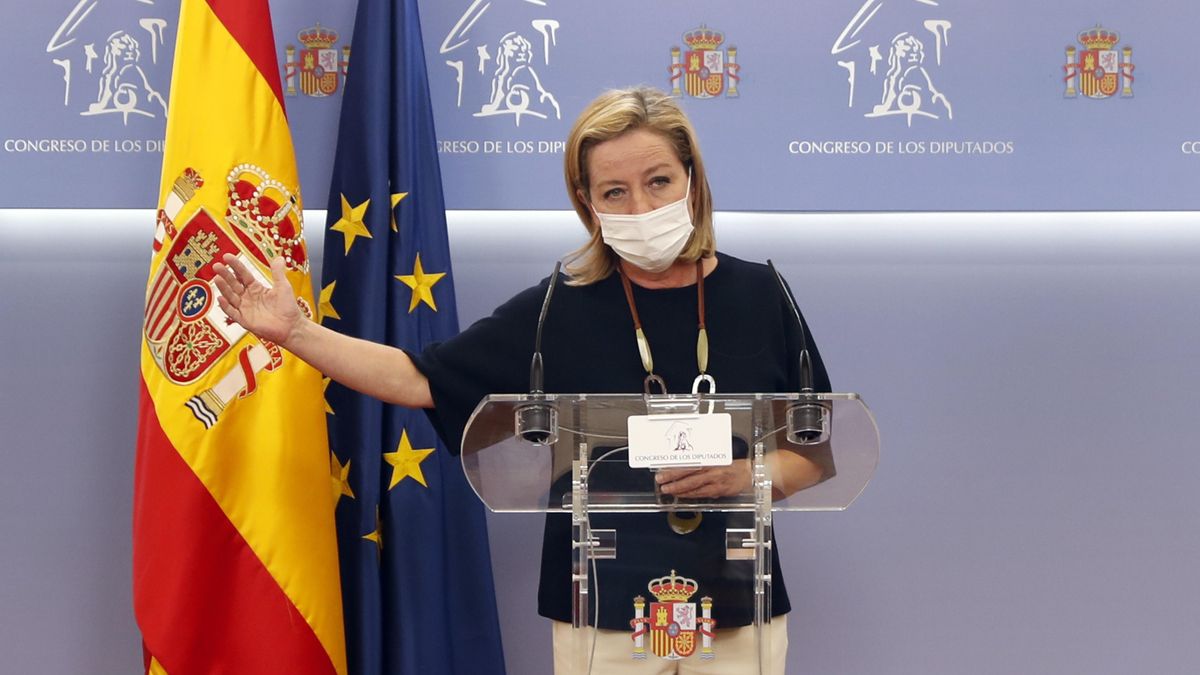 La diputada de Coalición Canaria (CC) Ana Oramas, durante la rueda de prensa que ofreció este jueves en el Congreso