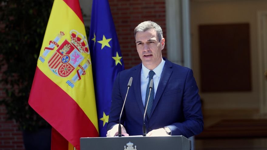 El presidente del Gobierno, Pedro Sánchez en una comparecencia en el Palacio de la Moncloa. EFE/Rodrigo Jiménez/Archivo