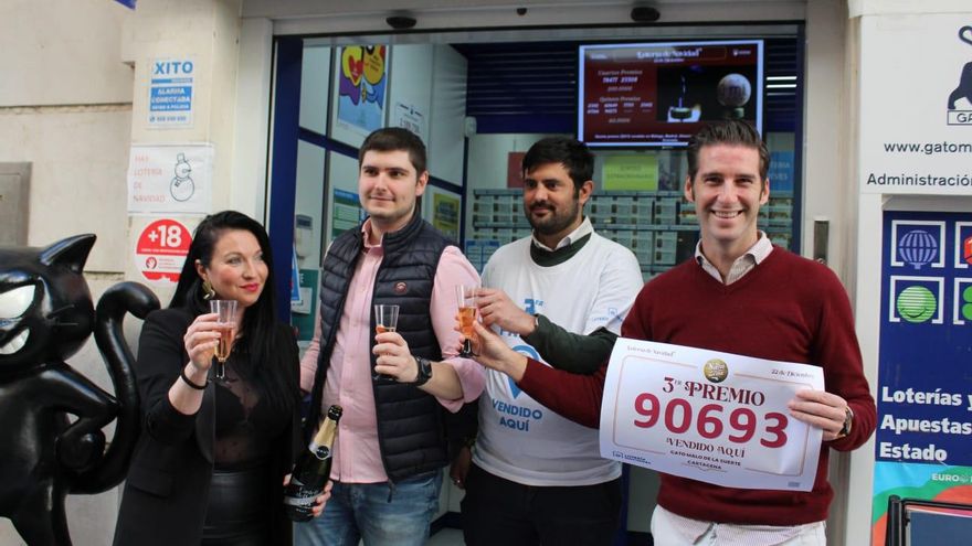 La administración de lotería de Cartagena que ha dado parte del tercer premio de la Lotería de Navidad.