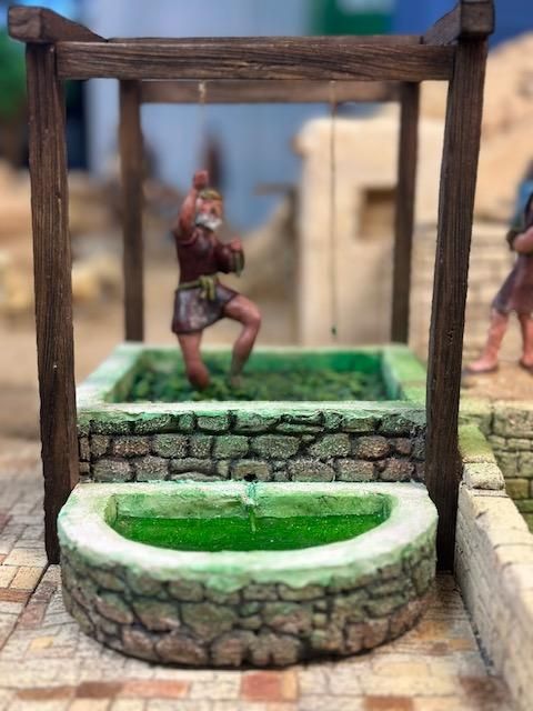 Figura del Belén realizado íntegramente de manera artesanal por el vecino del barrio de El Batán Juan Antonio Jiménez.