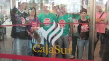 Protesta en Cajasur.