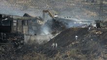 Labores de extinción del fuego de Chiloeches el pasado mes de agosto