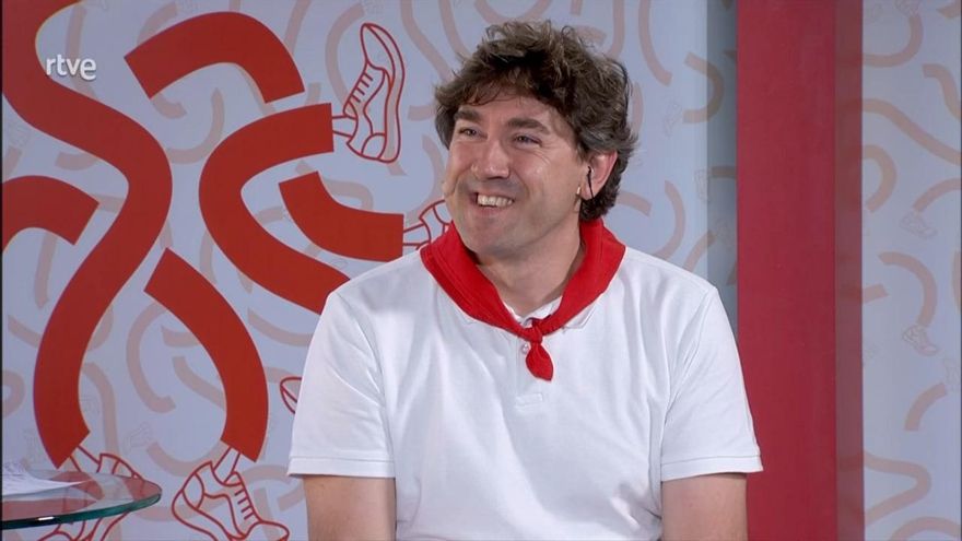 Eneko Andueza, este viernes en TVE tras el encierro.