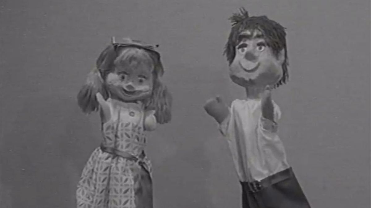 Espacio de títeres para los niños.