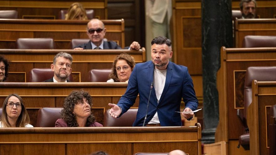 El portavoz de ERC en el Congreso, Gabriel Rufián, en el Congreso