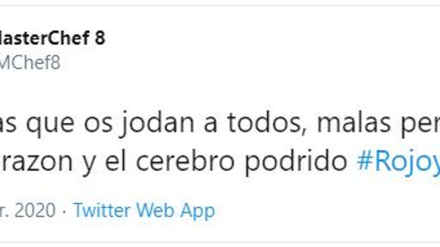 Captura del tuit de Saray