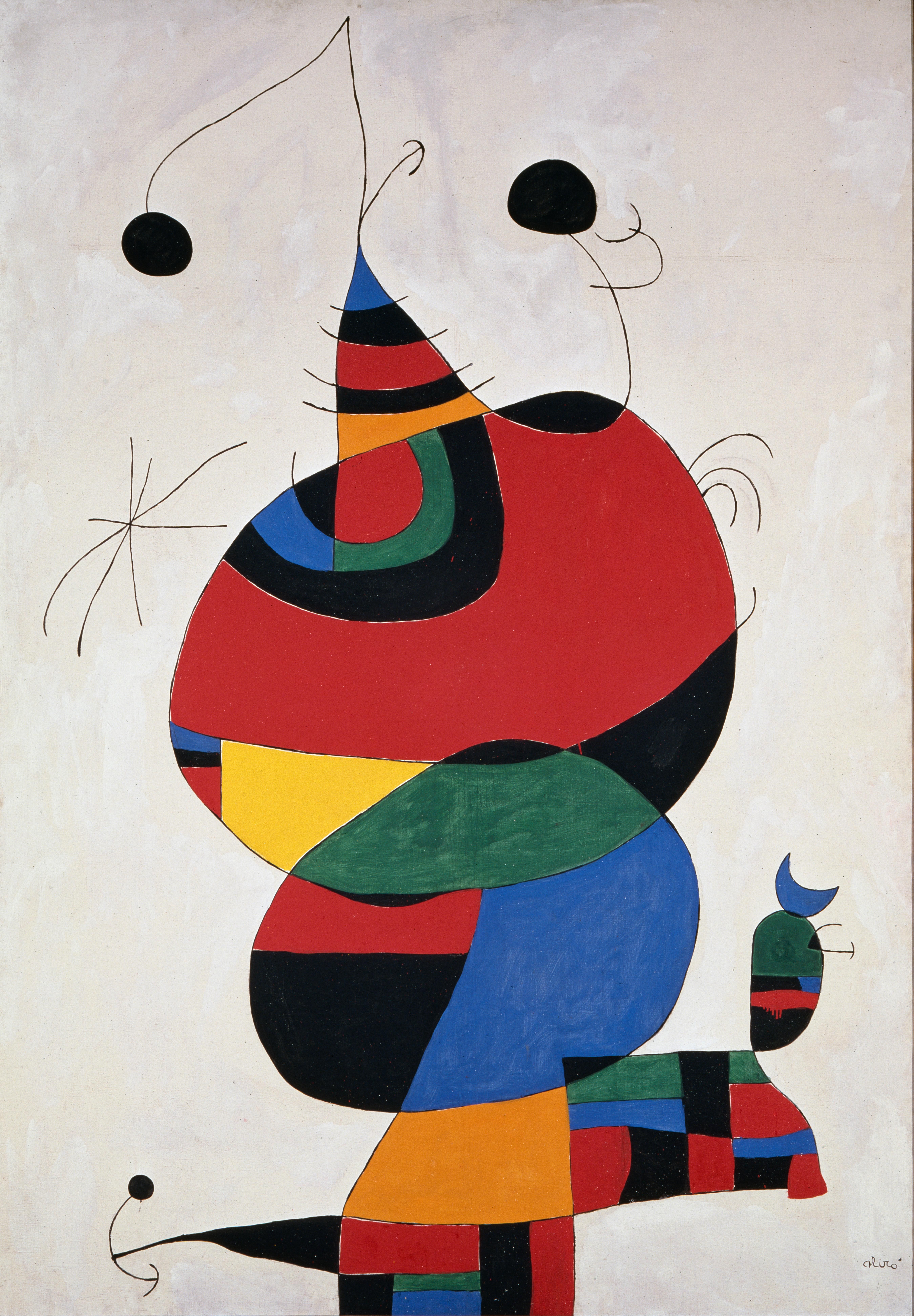 'Femme, oiseau, étoile' (1966-1973), obra que homenajea a Pablo Picasso, modelo artístico para Miró desde el comienzo de su carrera
