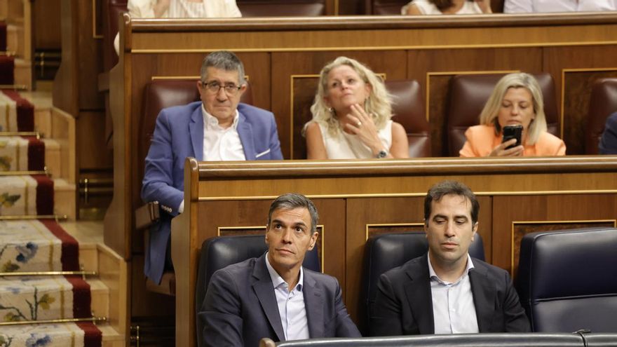 El presidente del Gobierno, Pedro Sánchez, en el Congreso. EFE/ Víctor Lerena
