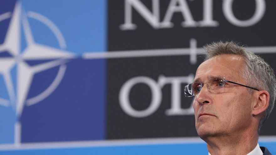 El secretario general de la OTAN, Jens Stoltenberg, ofrece una rueda de prensa durante la cumbre de Madrid en junio de 2022. EFE/Kiko Huesca