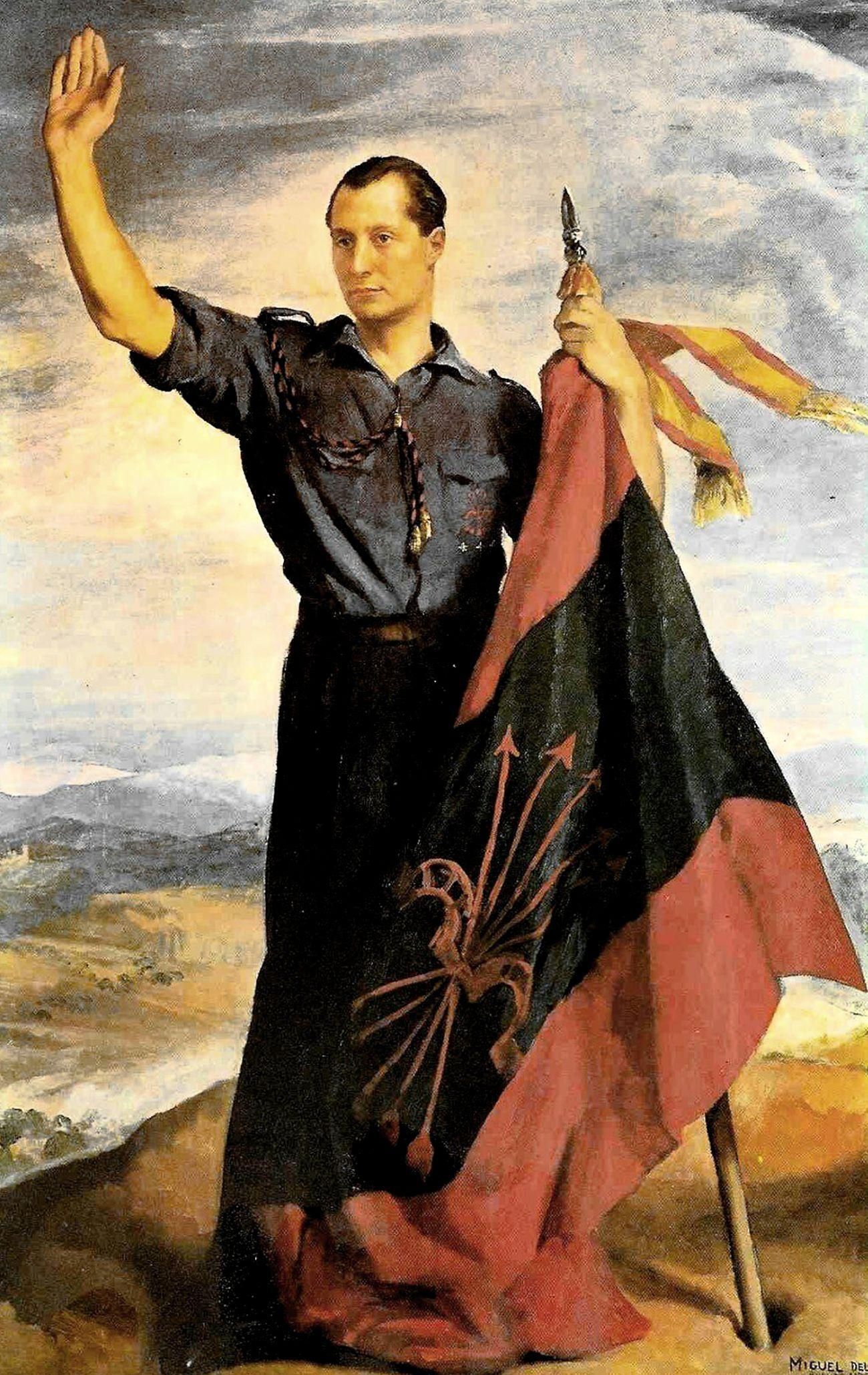 Cuadro de José Antonio Primo de Rivera de Adrián Aldecoa de Arbulu explorando el 'Mito del Ausente'.