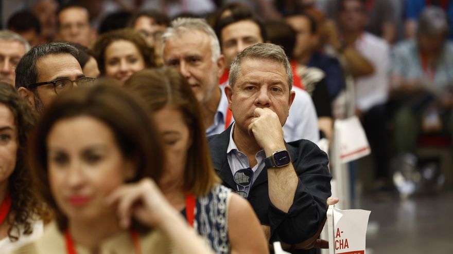 El presidente de Castilla-La Mancha, Emiliano García-Page, durante la reunión del Comité Federal del PSOE, en la sede federal del partido, a 5 de julio de 2025, en Madrid (España).