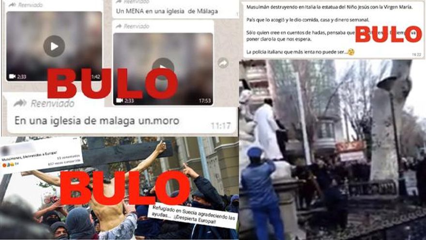 Cuidado con este bulo: vídeos y fotos que no son de musulmanes destrozando símbolos cristianos en Europa