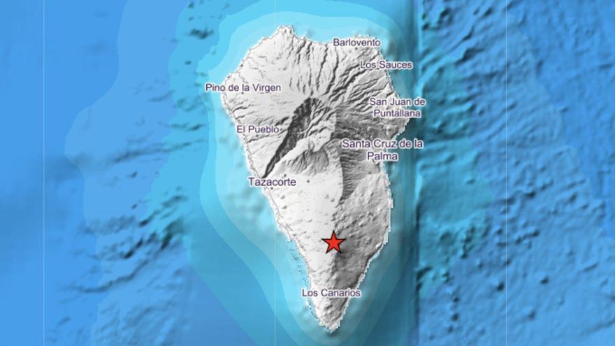 Punto donde se ha registrado este jueves a las 20.30 un terremoto de magnitud 4