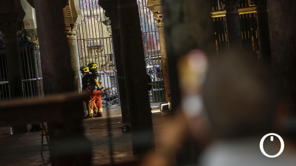 Estado de la capilla incendiada de la Mezquita-Catedral