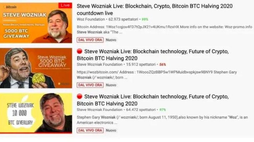 Captura adjuntada en la demanda de Wozniak contra YouTube.