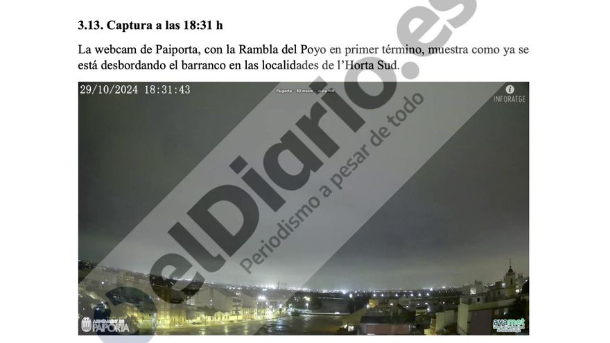 Una 'webcam' de la Asociación Valenciana de Meteorología emitió en directo el desbordamiento del Poyo en Paiporta