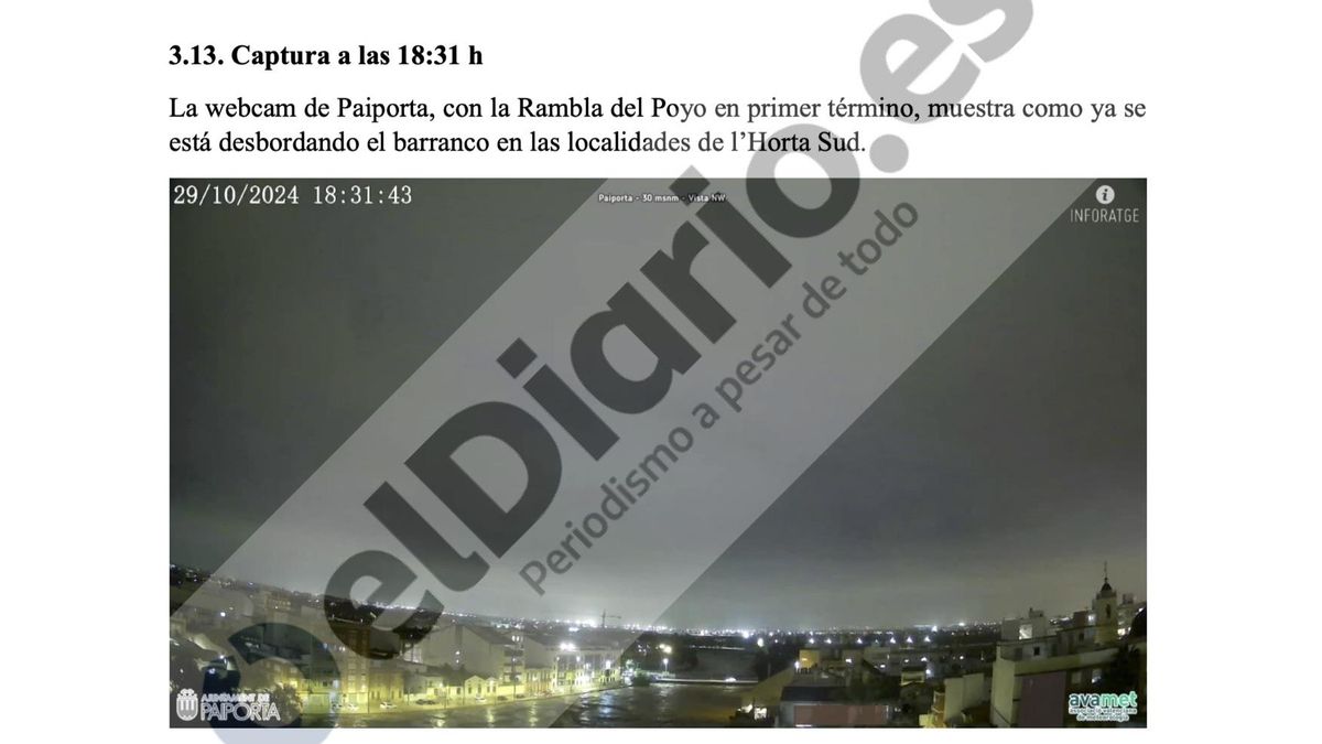 Una 'webcam' de la Asociación Valenciana de Meteorología emitió en directo el desbordamiento del Poyo en Paiporta
