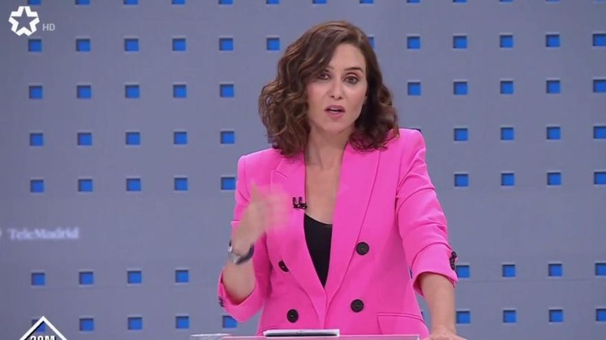 Ayuso en el debate de Telemadrid.
