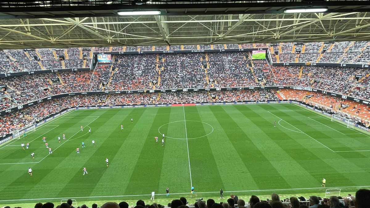 Vista del estadio de Mestalla.