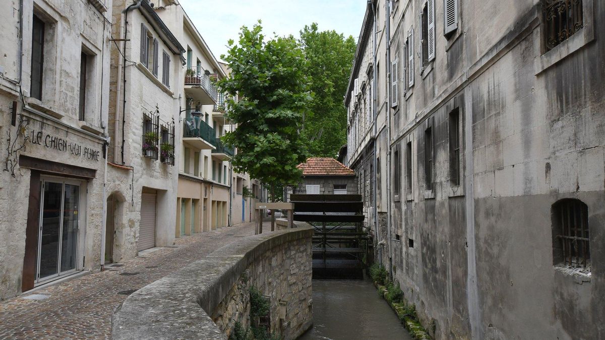 Antiguo molino hidráulico en la Calle de los Tintoreros de Avignon.