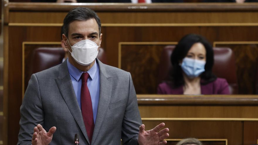 Imagen del presidente del Gobierno, Pedro Sánchez, en el Congreso de los Diputados.