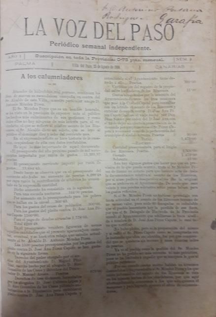 Semanario 'La voz del Paso (1901-1902)'.