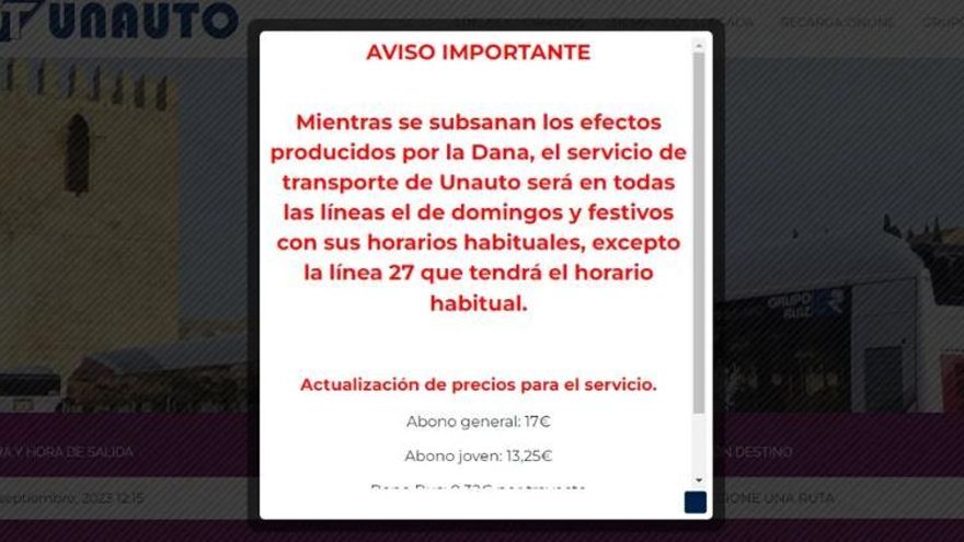 Web de Unauto a 12 de septiembre