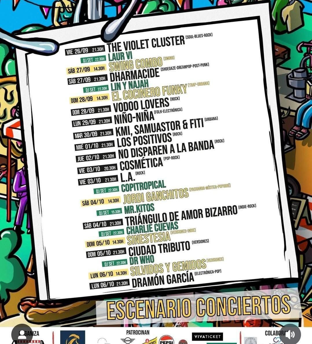 Programa de conciertos de la edición 'Come y calle' de San Froilán.