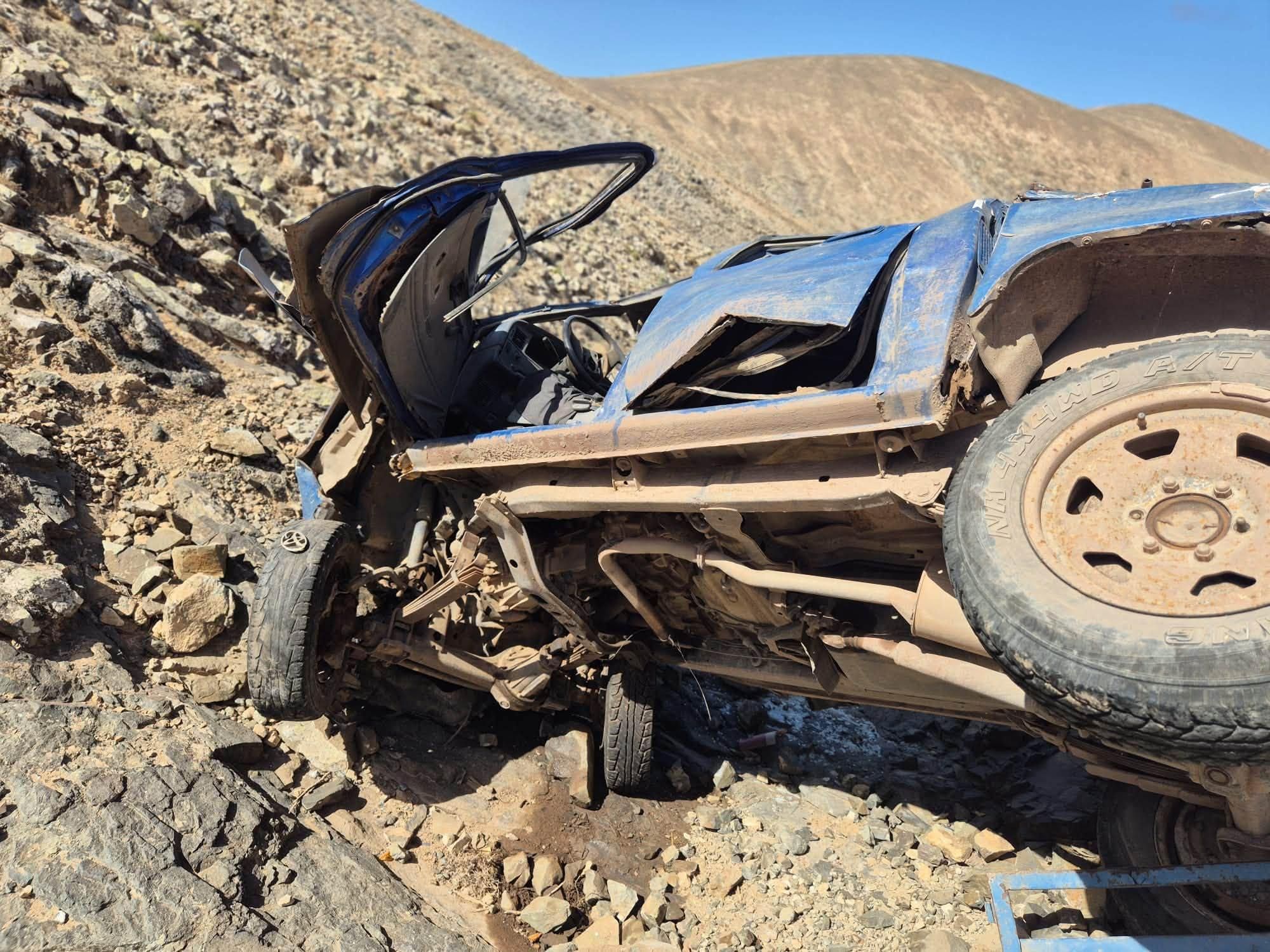 Vehículo localizado en un barranco en Fuerteventura.