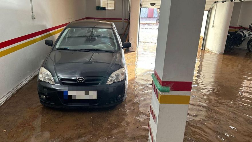 Un garaje inundado tras la rotura de un estanque en Ingenio