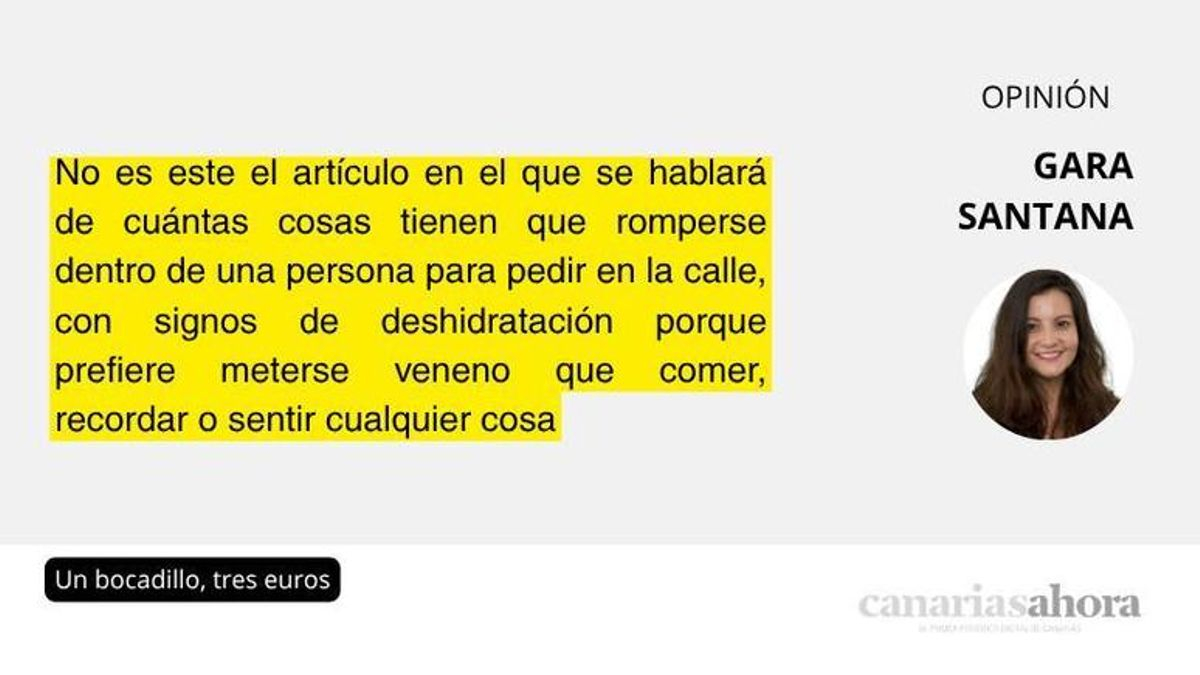 Un bocadillo, tres euros
