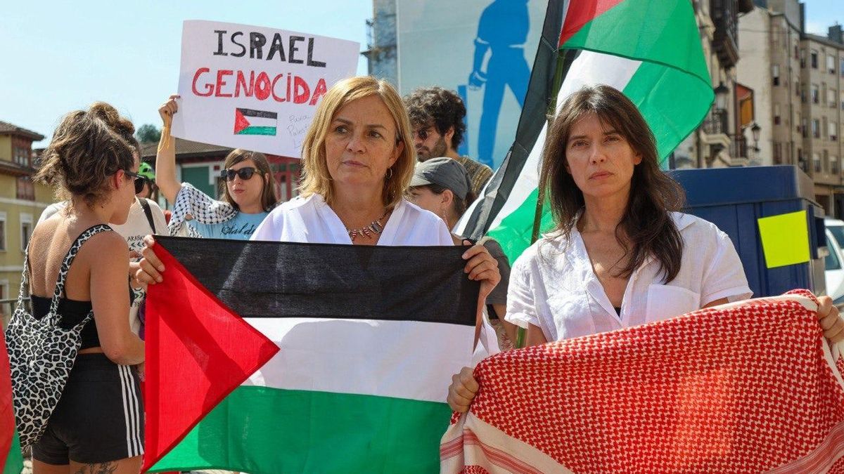 Covadonga Tomé en una manifestación en La Vuelta