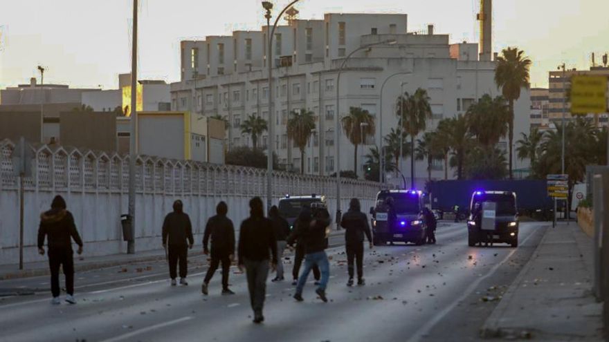 Barricada en la huelga del metal en Cádiz.