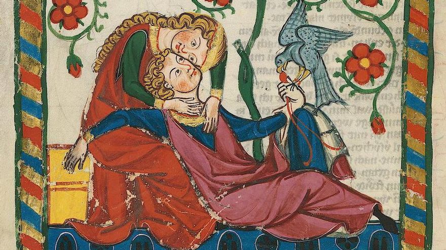 Iustración del "Codex Manesse", manuscrito medieval del siglo XIV